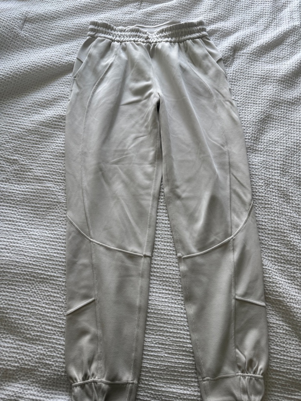 lululemon athletica light gray/cream jogger pants